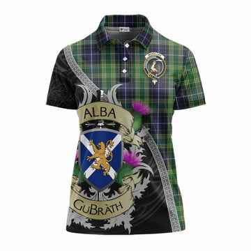 Tartan Vibes Clothing McKellar Tartan Family Crest Women's Polo Shirt Lion Rampant Royal Thistle Shield Celtic Inspired