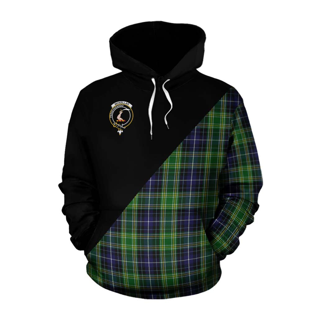 Tartan Vibes Clothing McKellar Tartan Cotton Hoodie with Family Crest and Military Logo Style