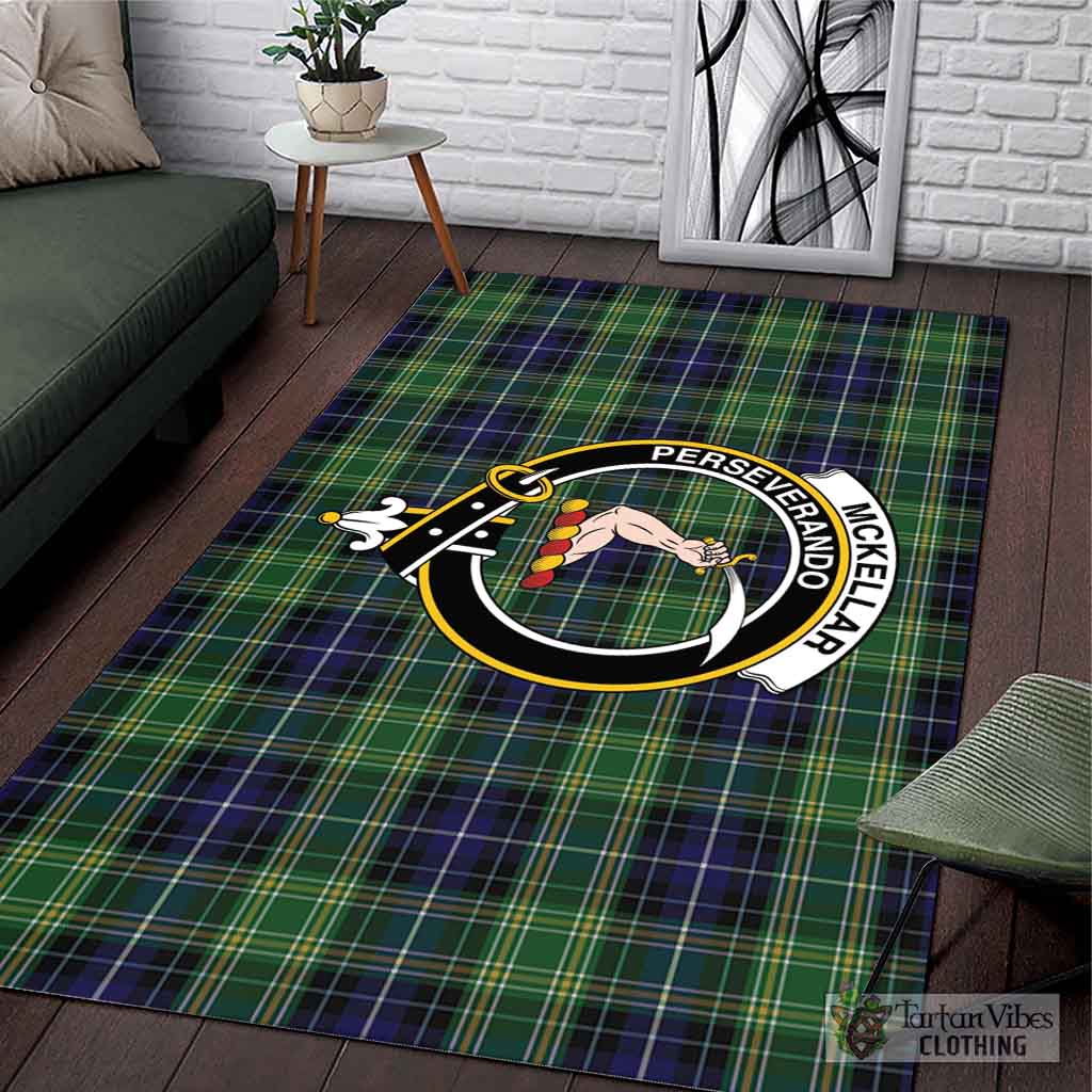Tartan Vibes Clothing McKellar Tartan Area Rug with Family Crest