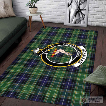 Tartan Vibes Clothing McKellar Tartan Area Rug with Family Crest