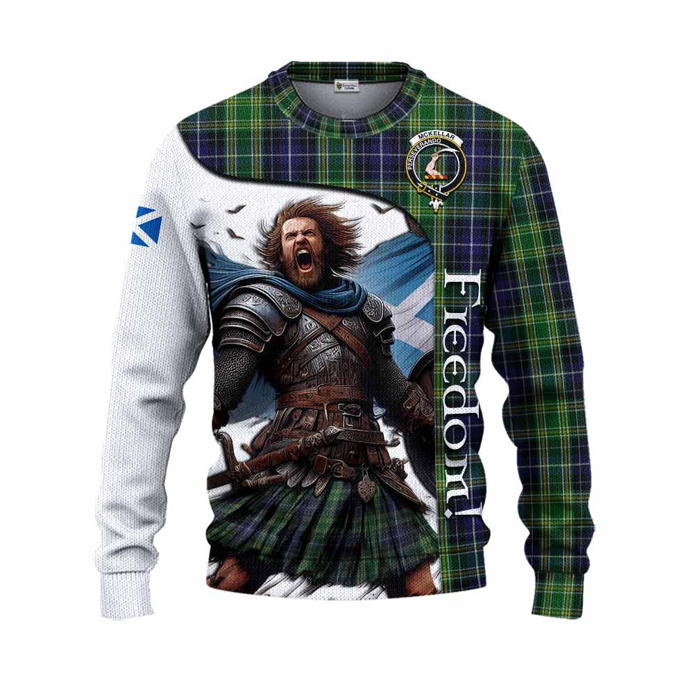 Tartan Vibes Clothing McKellar Crest Tartan Knitted Sweater Inspired by the Freedom of Scottish Warrior