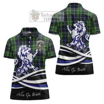 McKellar Tartan Women's Polo Shirt with Alba Gu Brath Regal Lion Emblem Women - Tartanvibesclothing Shop