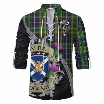 Tartan Vibes Clothing McKellar Tartan Family Crest Ghillie Kilt Shirt Lion Rampant Royal Thistle Shield Celtic Inspired