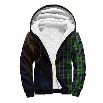 Tartan Vibes Clothing McKellar Tartan Family Crest Sherpa Hoodie Alba Gu Brath Be Brave Lion Ancient Style