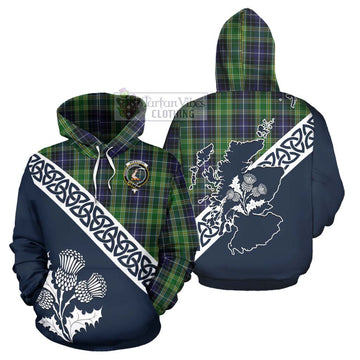 Tartan Vibes Clothing McKellar Tartan Hoodie Featuring Thistle and Scotland Map