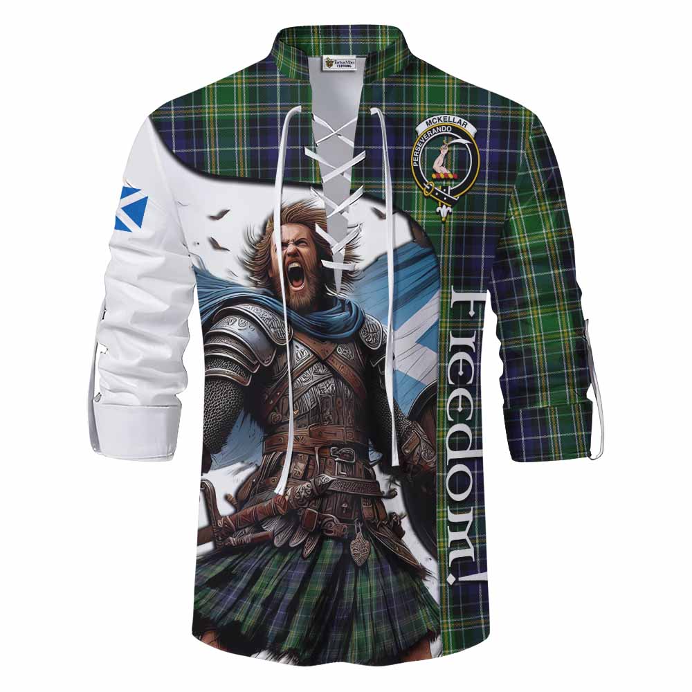 Tartan Vibes Clothing McKellar Crest Tartan Ghillie Kilt Shirt Inspired by the Freedom of Scottish Warrior