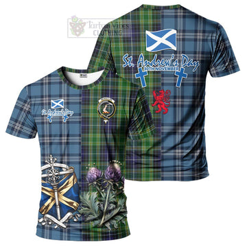 Tartan Vibes Clothing McKellar Tartan T-Shirt Happy St. Andrew's Day Half Tartan Style