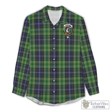 Tartan Vibes Clothing McKellar Tartan Womens Casual Shirt with Family Crest