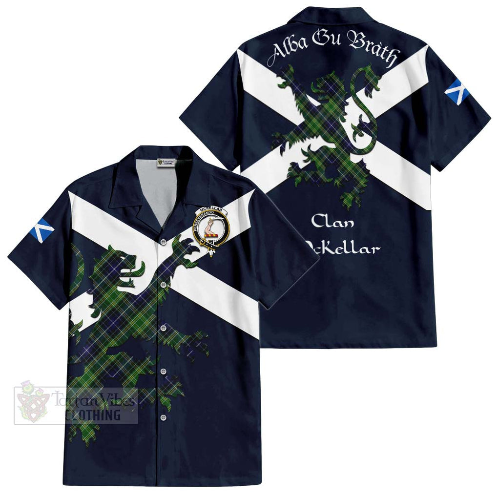 Tartan Vibes Clothing McKellar Tartan Lion Rampant Short Sleeve Button Shirt – Proudly Display Your Heritage with Alba Gu Brath and Clan Name
