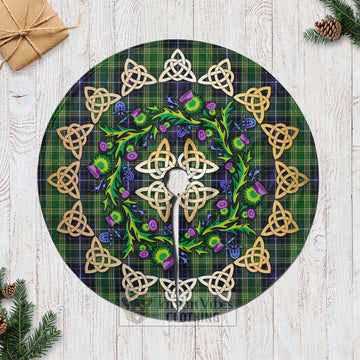 Tartan Vibes Clothing McKellar Tartan Christmas Tree Skirt with Thistle Celtic Knot Style