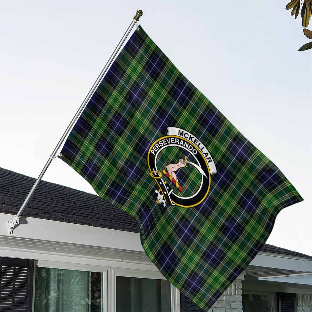 Tartan Vibes Clothing McKellar Tartan House Flag with Family Crest