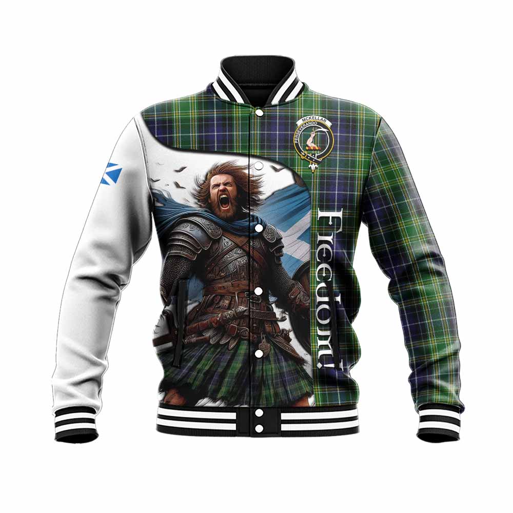 McKellar Crest Tartan Baseball Jacket Inspired by the Freedom of Scottish Warrior Unisex - Tartan Vibes Clothing