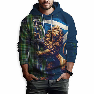 Majoribanks Tartan Family Crest Hoodie with Scottish Majestic Lion Zip Hoodie - Tartan Vibes Clothing