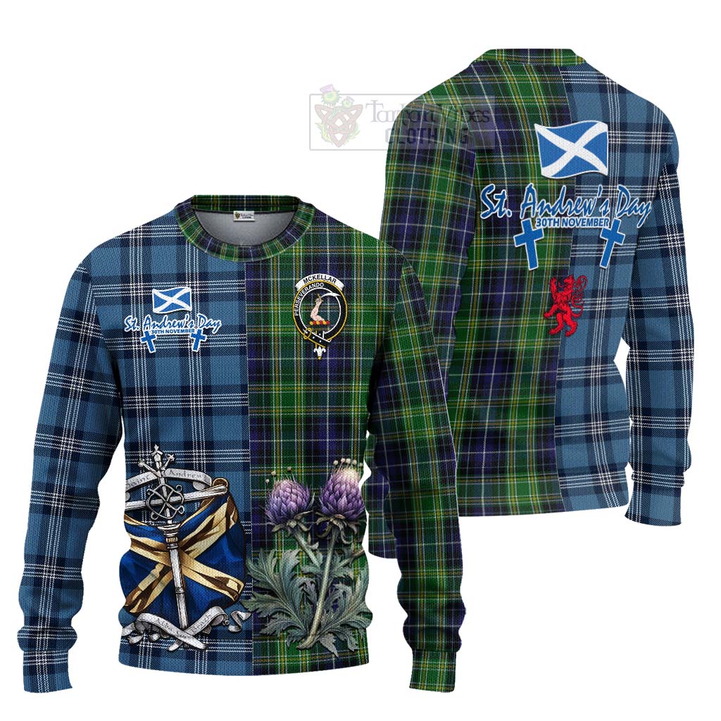 Tartan Vibes Clothing McKellar Tartan Knitted Sweater Happy St. Andrew's Day Half Tartan Style