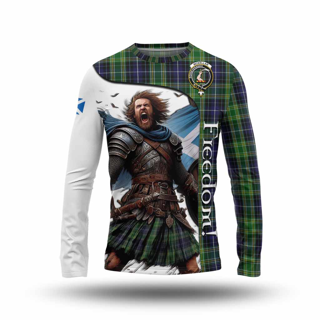 Tartan Vibes Clothing McKellar Crest Tartan Long Sleeve T-Shirt Inspired by the Freedom of Scottish Warrior