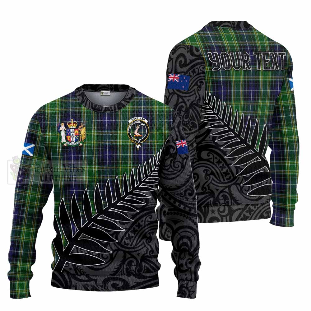 Tartan Vibes Clothing McKellar Crest Tartan Knitted Sweater with New Zealand Silver Fern Half Style