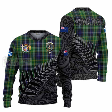Tartan Vibes Clothing McKellar Crest Tartan Knitted Sweater with New Zealand Silver Fern Half Style