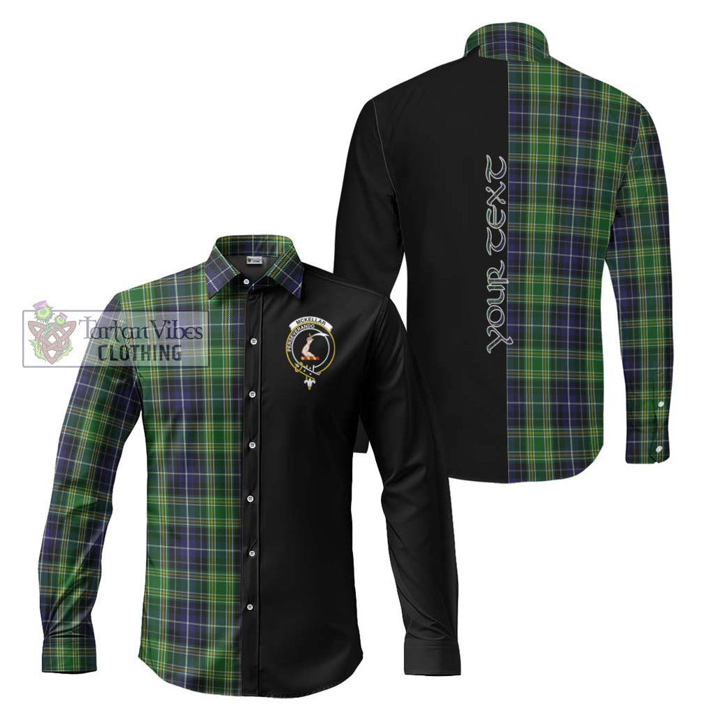 McKellar Tartan Long Sleeve Button Shirt with Family Crest and Half Of Me Style Men's Shirt S - Tartanvibesclothing Shop