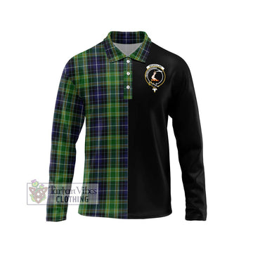 McKellar Tartan Long Sleeve Polo Shirt with Family Crest and Half Of Me Style Unisex - Tartanvibesclothing Shop