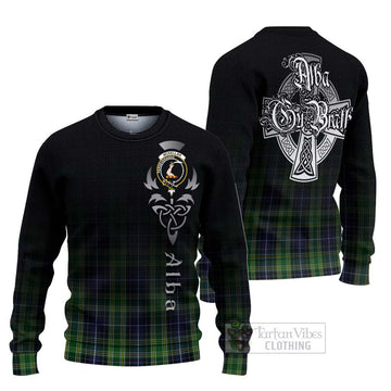 Tartan Vibes Clothing McKellar Tartan Knitted Sweater Featuring Alba Gu Brath Family Crest Celtic Inspired