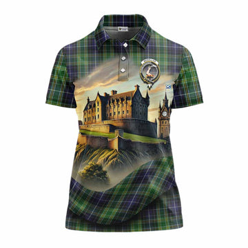 Tartan Vibes Clothing McKellar Tartan Family Crest Women's Polo Shirt with Scottish Ancient Castle Stype