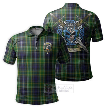 Tartan Vibes Clothing McKellar Tartan Polo Shirt with Family Crest Celtic Skull Style
