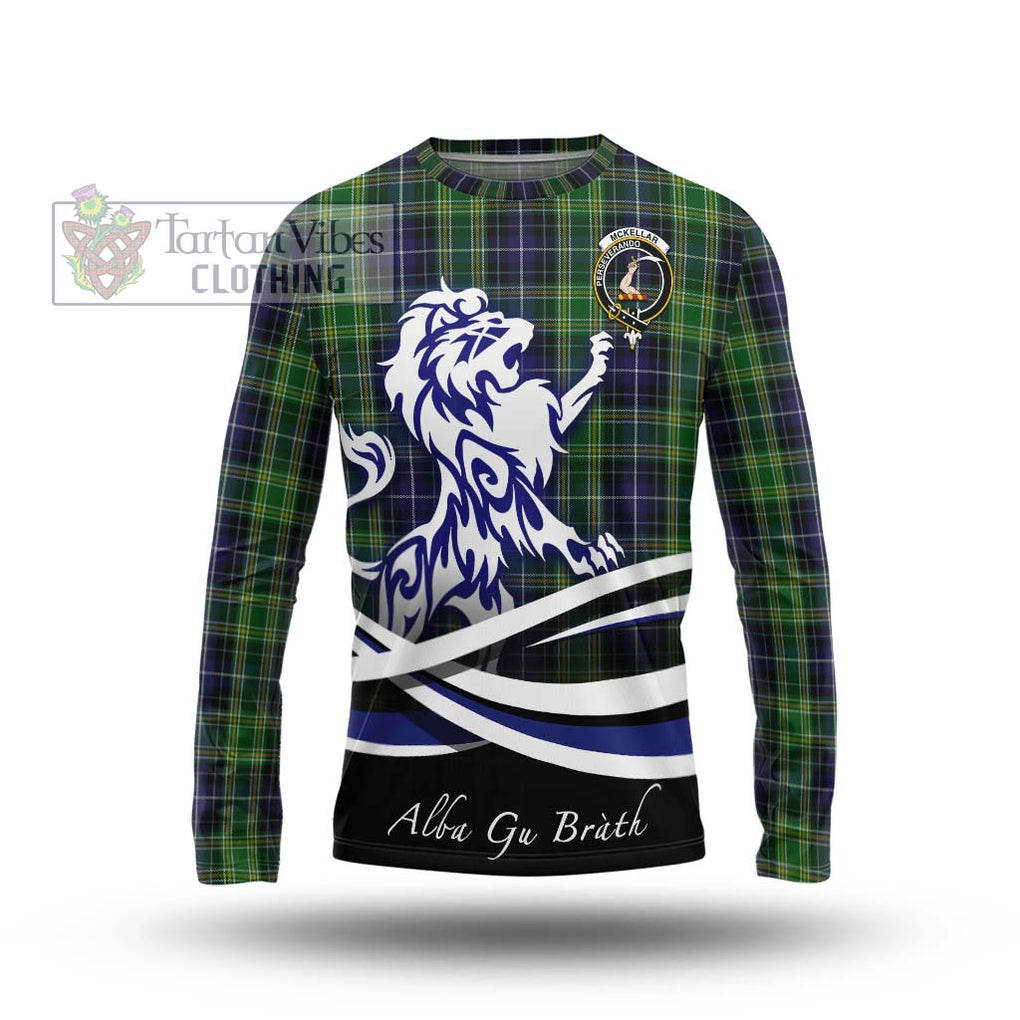 McKellar Tartan Long Sleeve T-Shirt with Alba Gu Brath Regal Lion Emblem Unisex - Tartanvibesclothing Shop