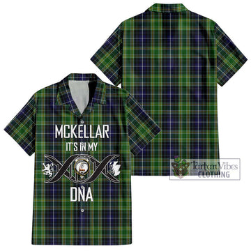 McKellar Tartan Short Sleeve Button Shirt with Family Crest DNA In Me Style Kid - Tartanvibesclothing Shop