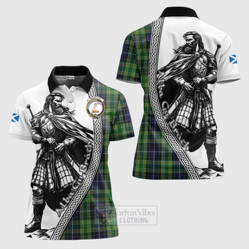 Tartan Vibes Clothing McKellar Tartan Clan Crest Women's Polo Shirt with Highlander Warrior Celtic Style