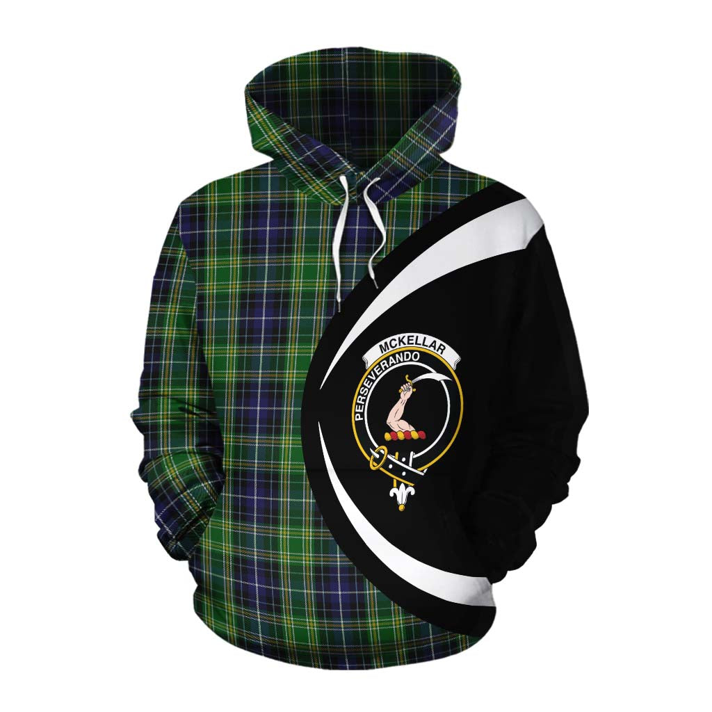 Tartan Vibes Clothing McKellar Tartan Cotton Hoodie with Family Crest Circle Style