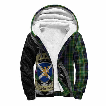 Tartan Vibes Clothing McKellar Tartan Family Crest Sherpa Hoodie Lion Rampant Royal Thistle Shield Celtic Inspired