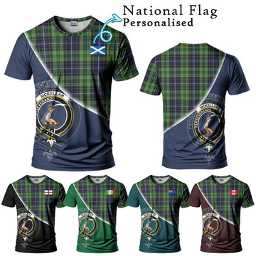 McKellar Tartan T-Shirt with Personalised National Flag and Family Crest Half Style Kid's Shirt - Tartanvibesclothing Shop
