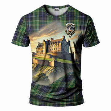 Tartan Vibes Clothing McKellar Tartan Family Crest T-Shirt with Scottish Ancient Castle Stype