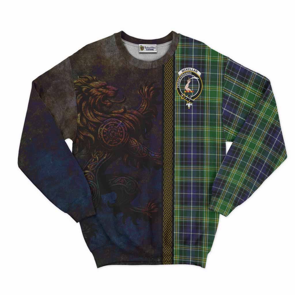 Tartan Vibes Clothing McKellar Tartan Family Crest Sweatshirt Alba Gu Brath Be Brave Lion Ancient Style
