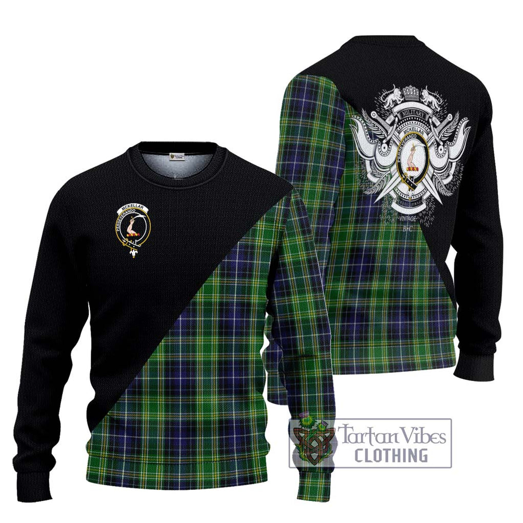 McKellar Tartan Knitted Sweater with Family Crest and Military Logo Style Unisex - Tartanvibesclothing Shop