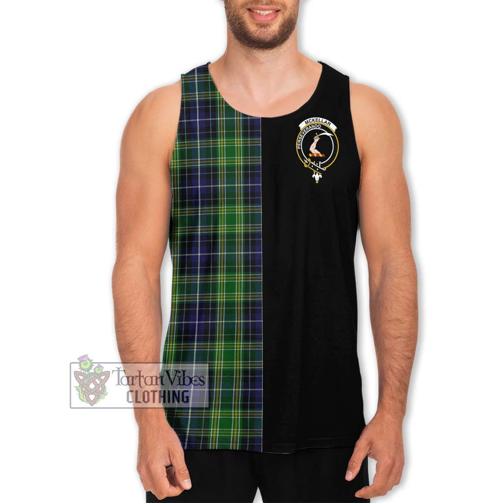 McKellar Tartan Men's Tank Top with Family Crest and Half Of Me Style Men - Tartanvibesclothing Shop