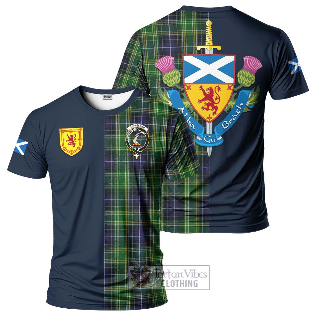 Tartan Vibes Clothing McKellar Tartan T-Shirt Alba with Scottish Lion Royal Arm Half Style