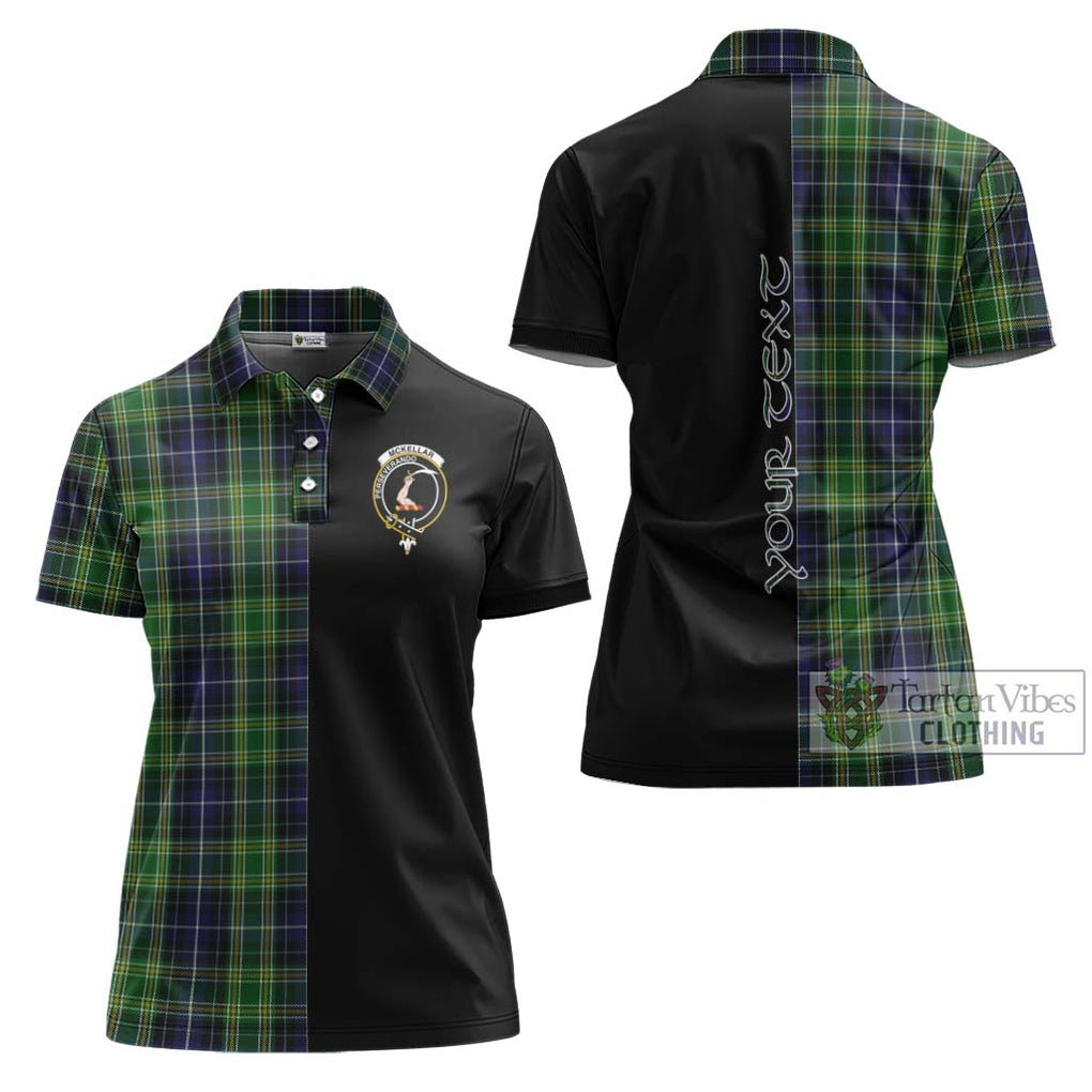 McKellar Tartan Women's Polo Shirt with Family Crest and Half Of Me Style Women - Tartanvibesclothing Shop