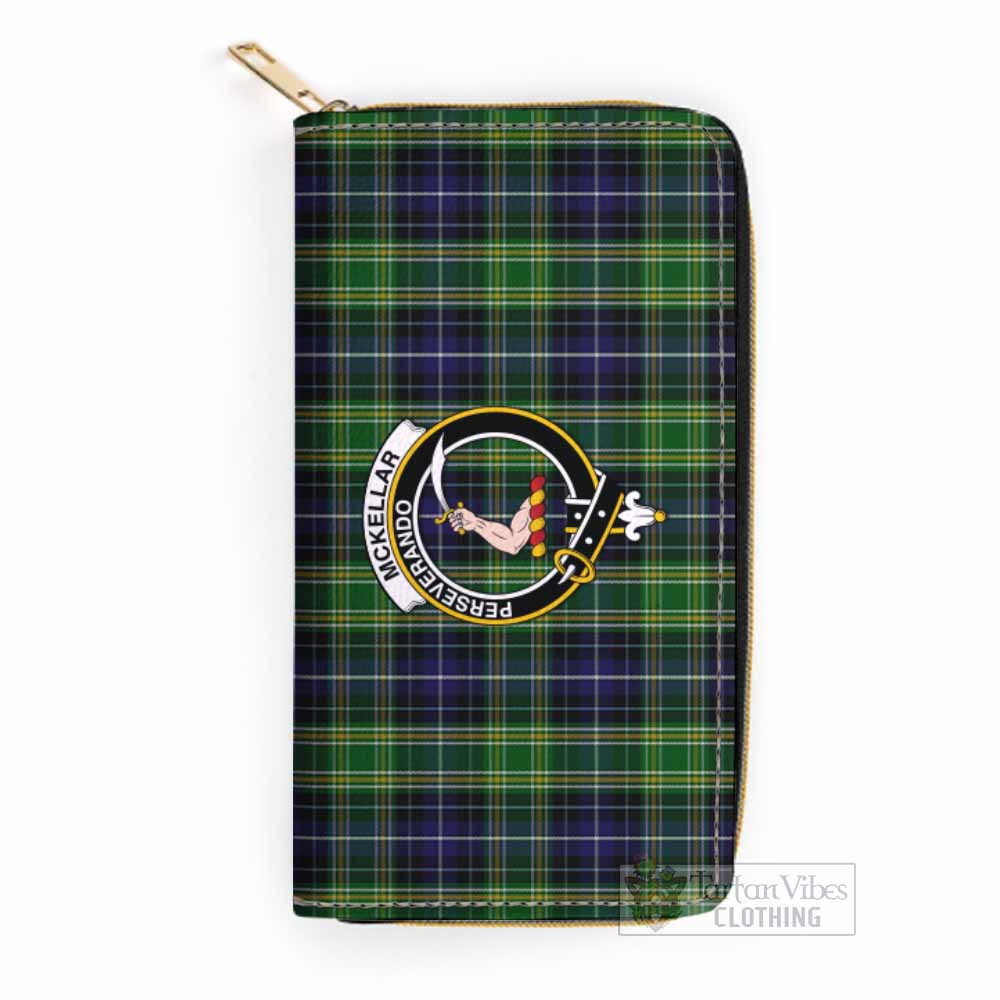 Tartan Vibes Clothing McKellar Tartan Women's Leather Wallet with Family Crest