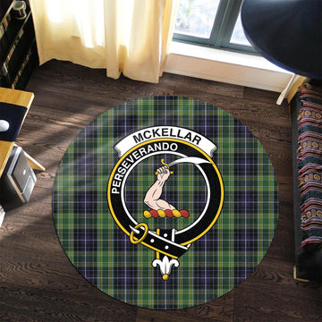 McKellar Tartan Round Rug with Family Crest