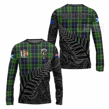 Tartan Vibes Clothing McKellar Crest Tartan Long Sleeve T-Shirt with New Zealand Silver Fern Half Style
