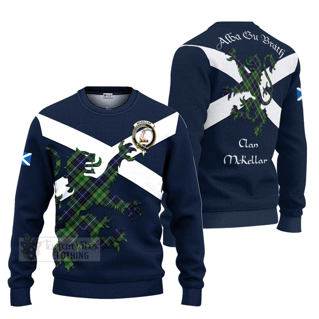 Tartan Vibes Clothing McKellar Tartan Lion Rampant Knitted Sweater – Proudly Display Your Heritage with Alba Gu Brath and Clan Name