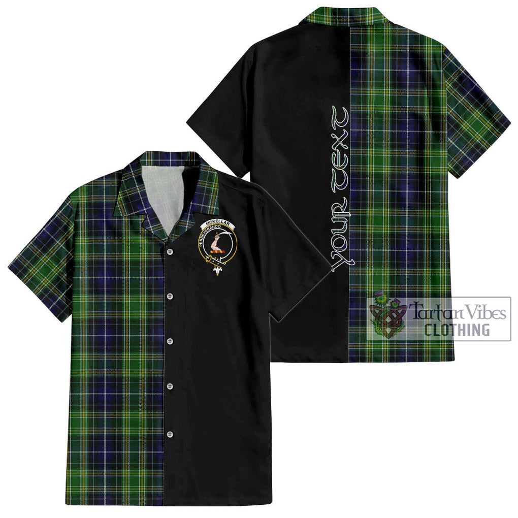 McKellar Tartan Short Sleeve Button Shirt with Family Crest and Half Of Me Style Kid - Tartanvibesclothing Shop