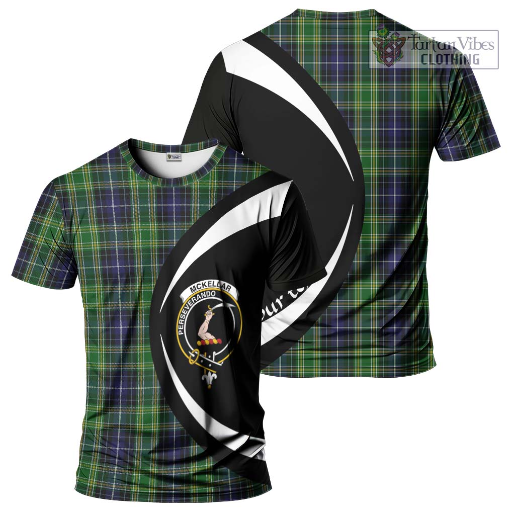 Tartan Vibes Clothing McKellar Tartan T-Shirt with Family Crest Circle Style