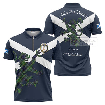 Tartan Vibes Clothing McKellar Tartan Lion Rampant Zipper Polo Shirt – Proudly Display Your Heritage with Alba Gu Brath and Clan Name
