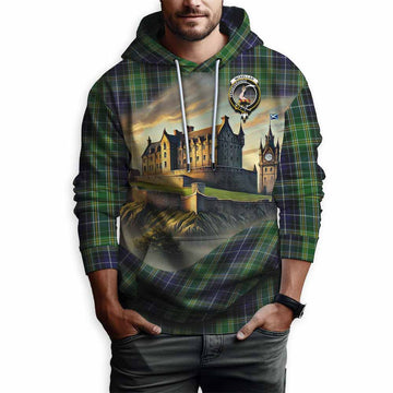 Tartan Vibes Clothing McKellar Tartan Family Crest Hoodie with Scottish Ancient Castle Style