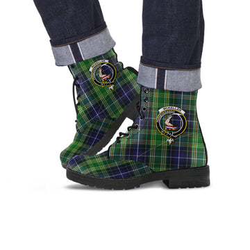 McKellar Tartan Leather Boots with Family Crest