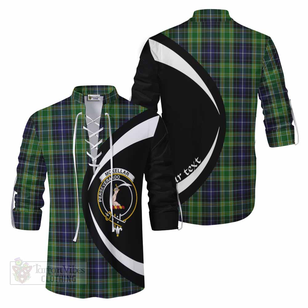 Tartan Vibes Clothing McKellar Tartan Ghillie Kilt Shirt with Family Crest Circle Style