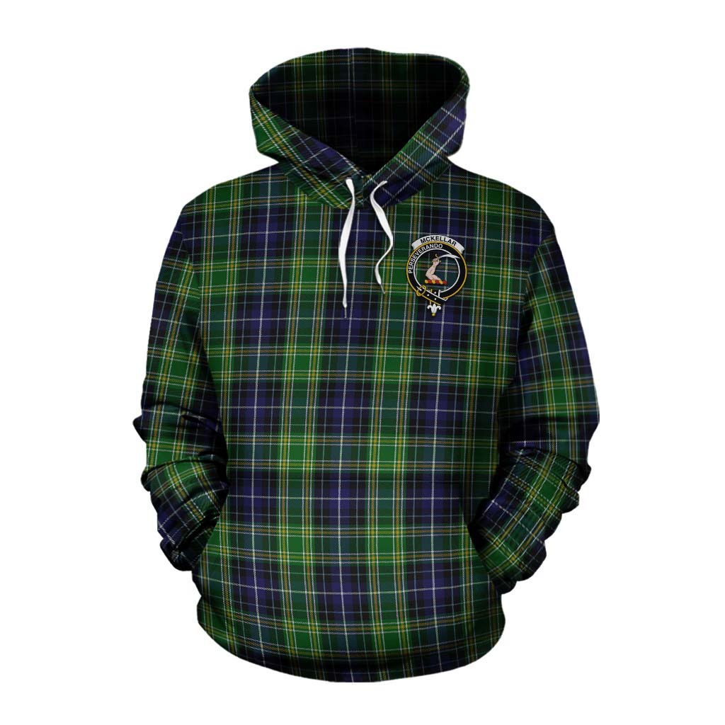 Tartan Vibes Clothing McKellar Tartan Cotton Hoodie with Family Crest Celtic Skull Style