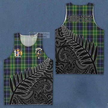 Tartan Vibes Clothing McKellar Crest Tartan Men's Tank Top with New Zealand Silver Fern Half Style